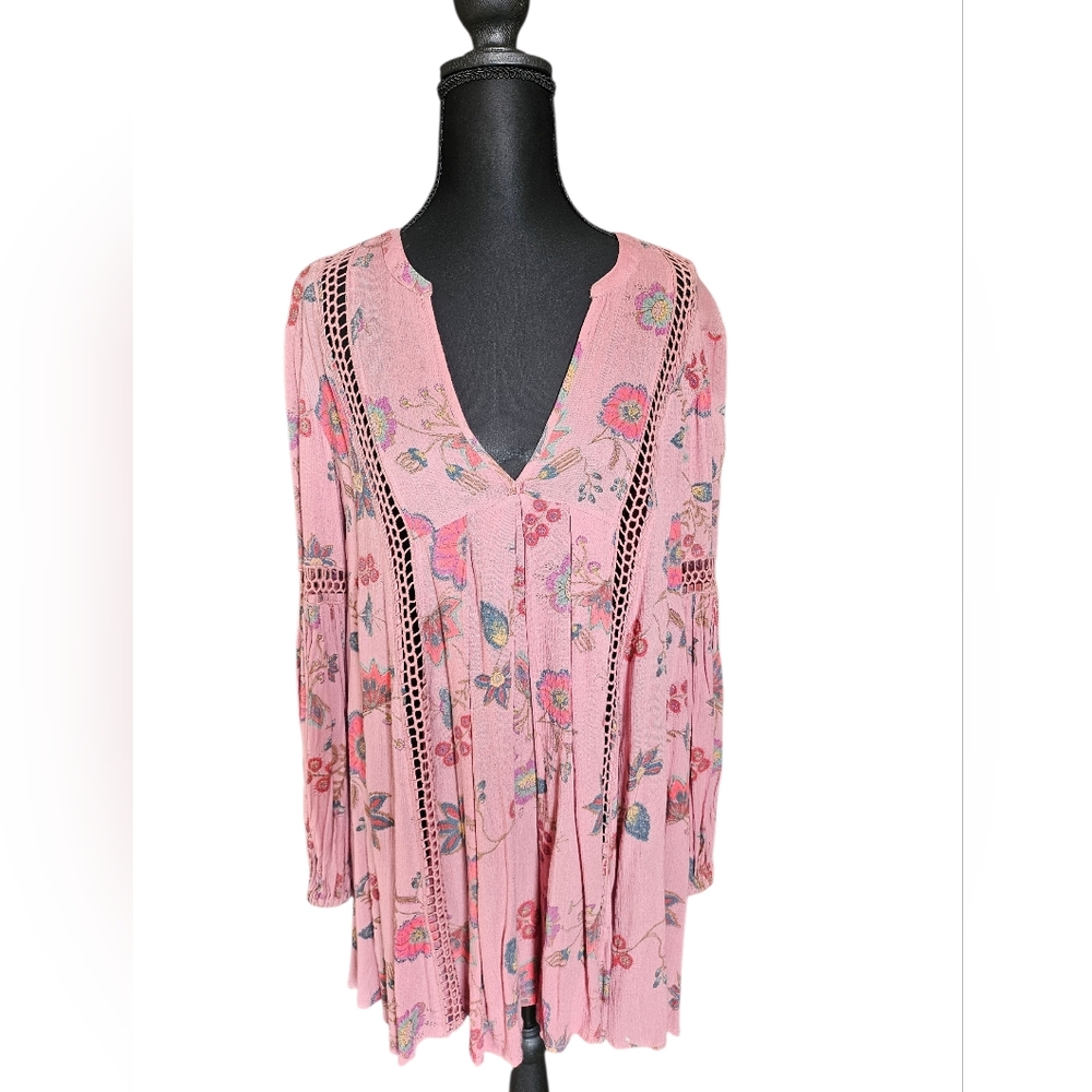 Free People Boho Floral Tunic Dress – XS – Like New